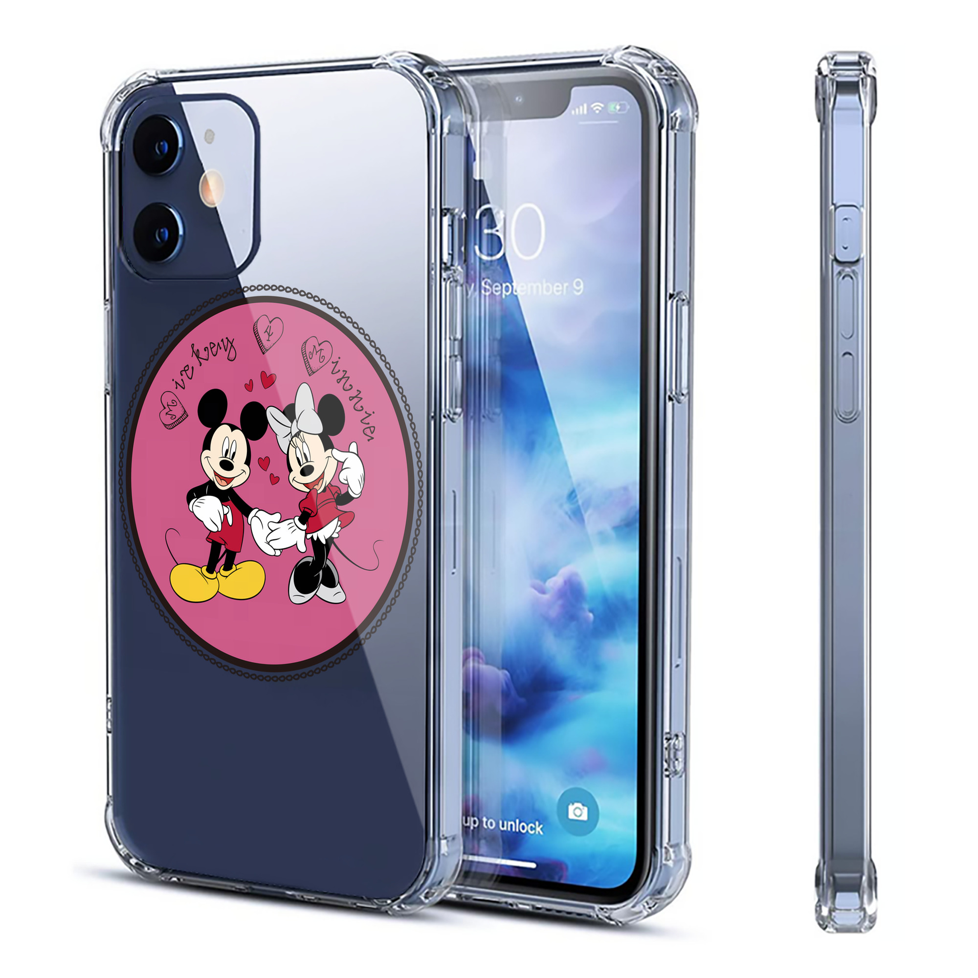 （画像用） ミッキーマウス Mickey Mouse 【iPhone 12シリーズ対応】透明スマホケース（クリアソフトケース）